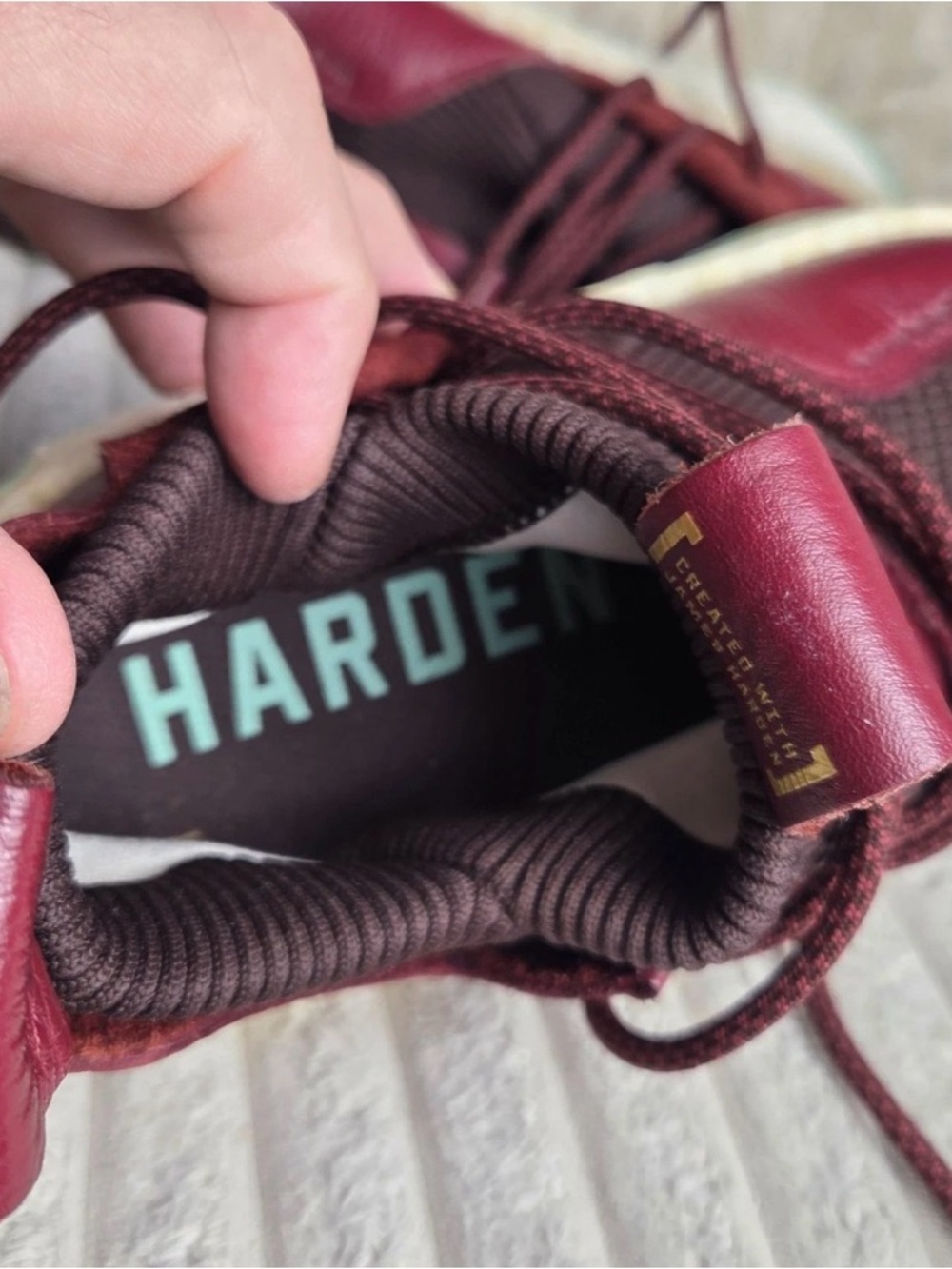 Adidas Harden LS 2 Lace CG6277 Maroon Leather Basketball Shoes Men's Size 10 - Picture 6 of 7